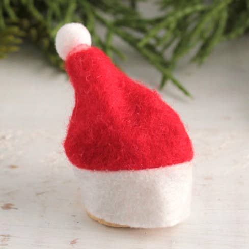 Factory Direct Craft - Wholesale Christmas Decoration - Miniature Red and White Felt Santa Hat - Select Style0