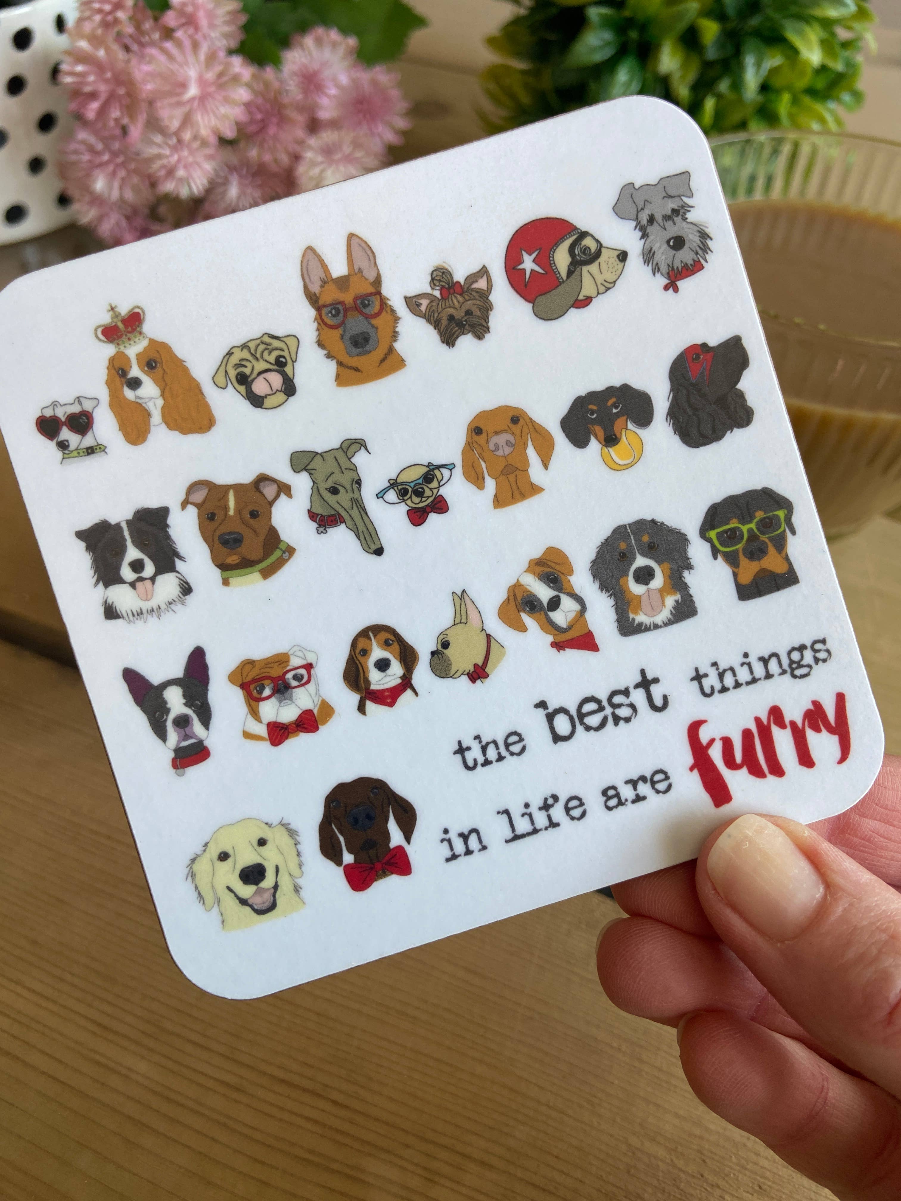 Dandelion Stationery - Wholesale Coasters - Coaster - Best Things Are Furry3