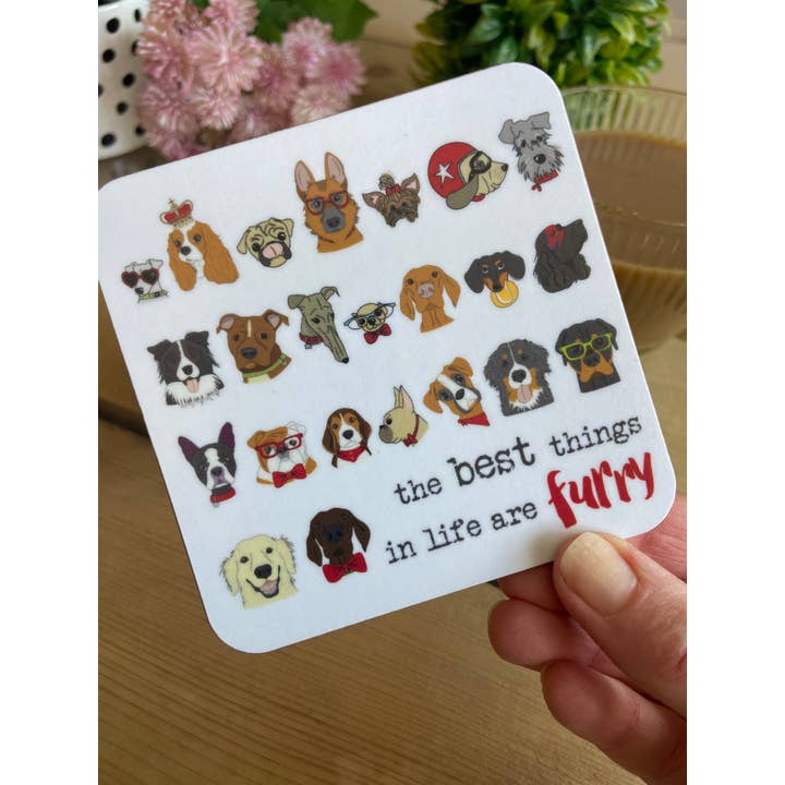 Dandelion Stationery - Wholesale Coasters - Coaster - Best Things Are Furry3