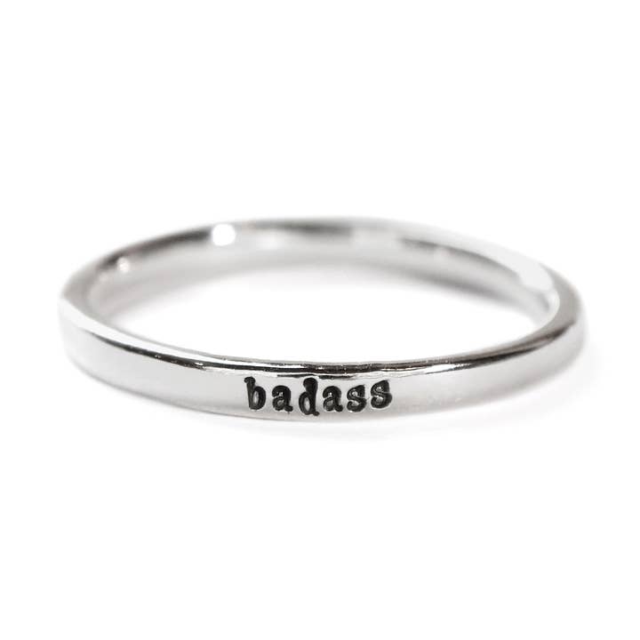 Badass Tiny Message Ring for wholesale by Everthine Jewelry