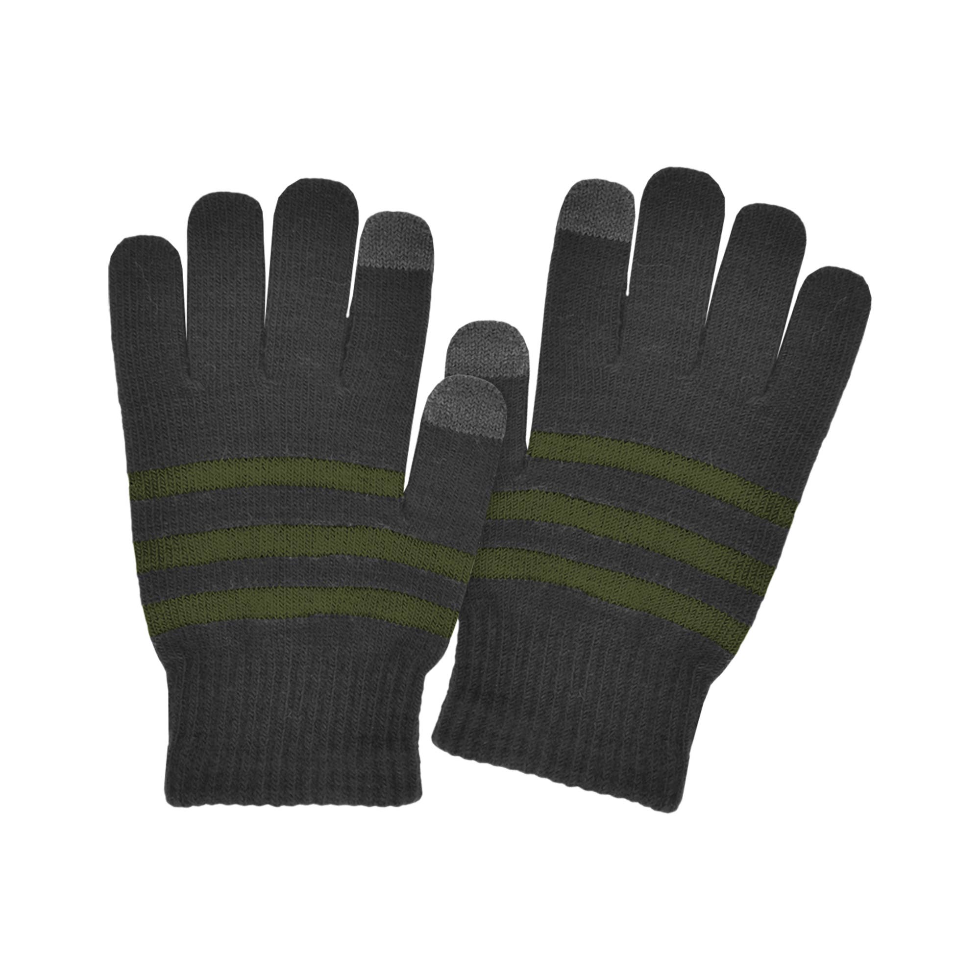 Grand Sierra - Wholesale Gloves - Kids - Boys Touchscreen Striped Stretch Gloves - 371403