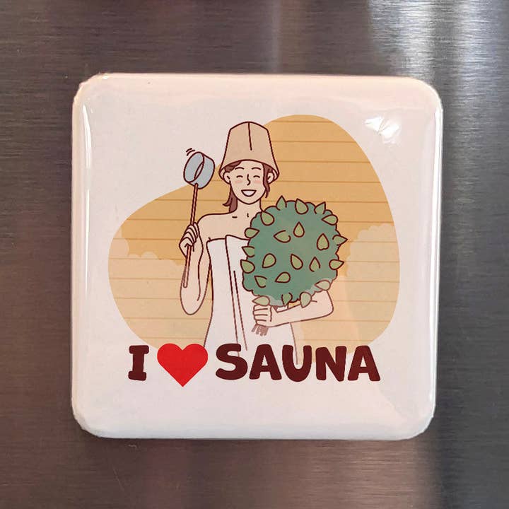 I Love Sauna Fridge Magnet for wholesale by PhiloPerse