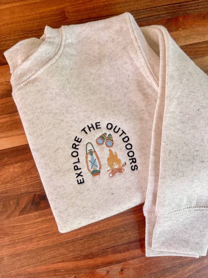 Ginger And Thread - Wholesale Sweatshirt - Kids - Embroidered Explore the Outdoor Toddler sweatshirt for Kids