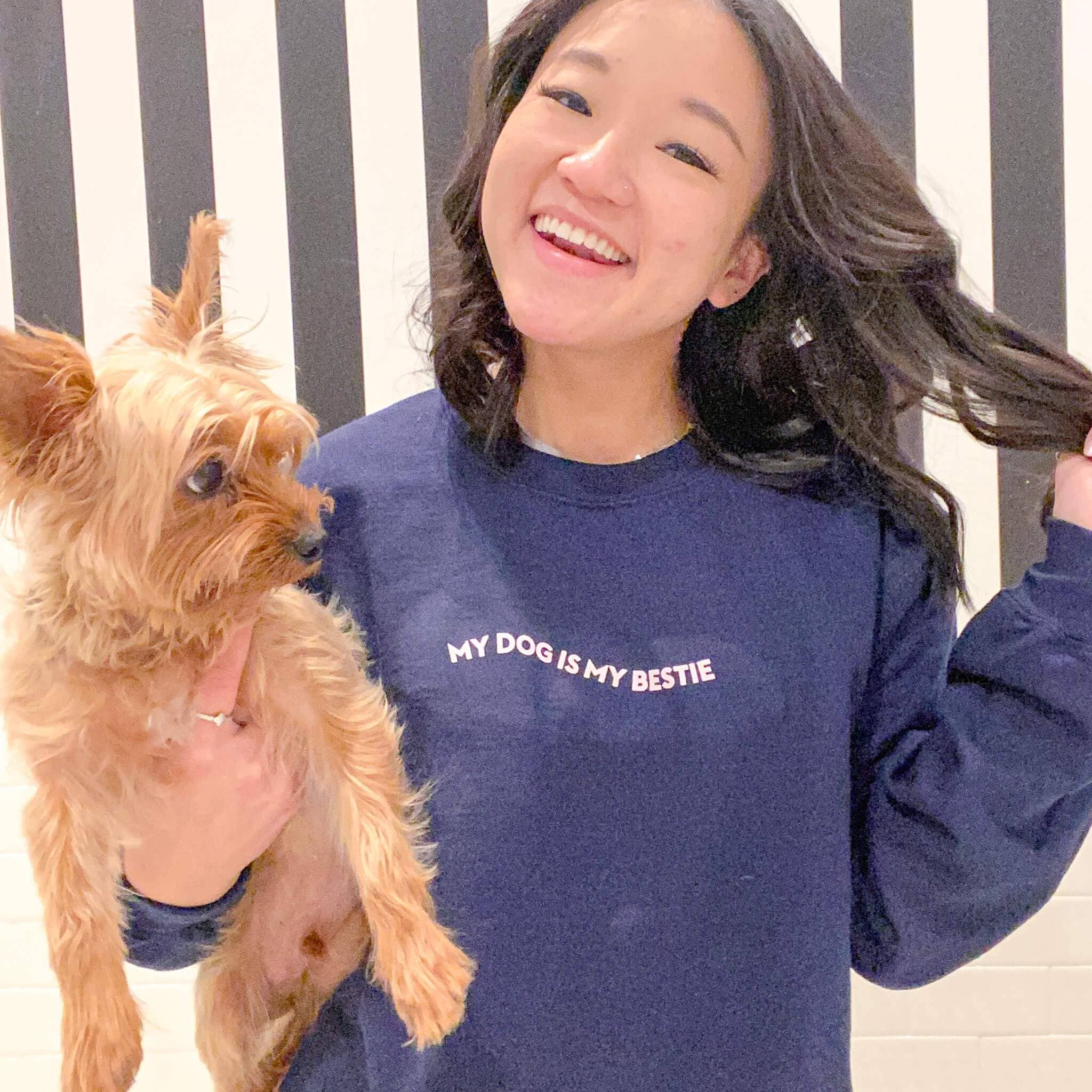 Petphoria - Wholesale Graphic Sweatshirt - Women's - Dog Is My Bestie Crewneck Sweater | Dog Lover Apparel3