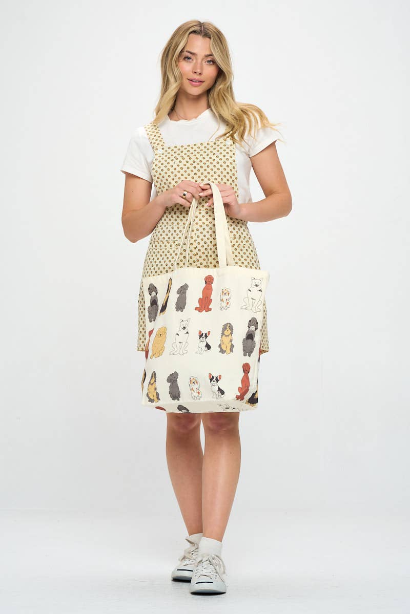 SM WARDROBE - Wholesale Tote Bag - Women's - COLORFUL CARTOON DOGS PRINT TOTE BAGS1