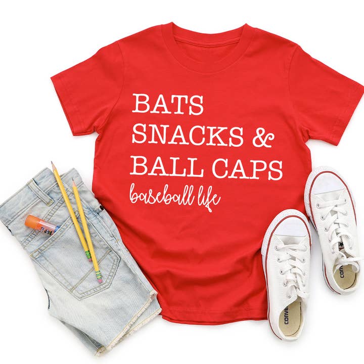 Flagermus Snacks og Ball Caps Baseball Life for engroshandel hos Kids By Kissed Apparel