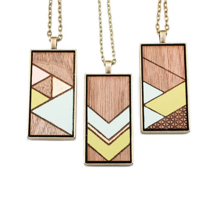 Stor malet vedhæng - Lime og Aqua for engroshandel hos Once Again Sam