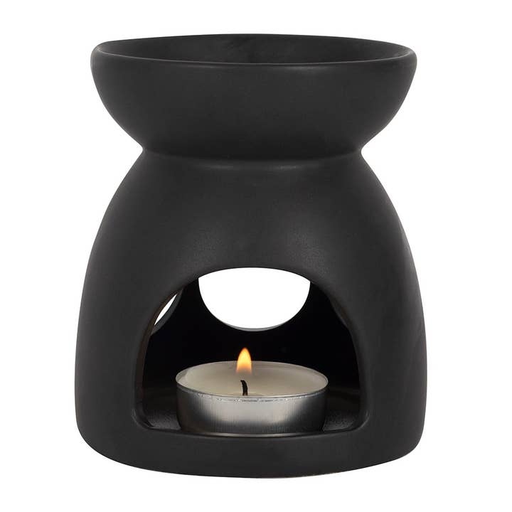 Something Different Wholesale - Wholesale Wax Warmer - Black Triple Moon Cut Out Oil Burner and Wax Warmer