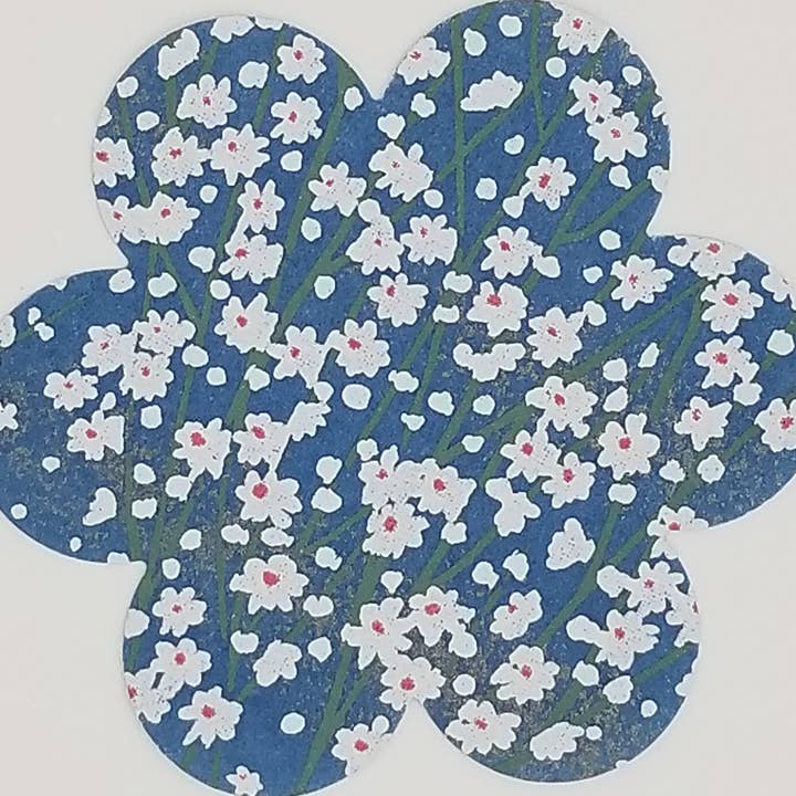 010 Seafoam and White Floral Chiyogami for wholesale by Sweet Space Studio