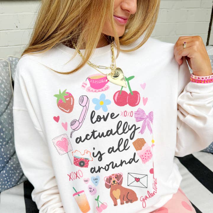 Love Actually Is All Around Youth & Adult Sweatshirt for wholesale by Poppy & Pine