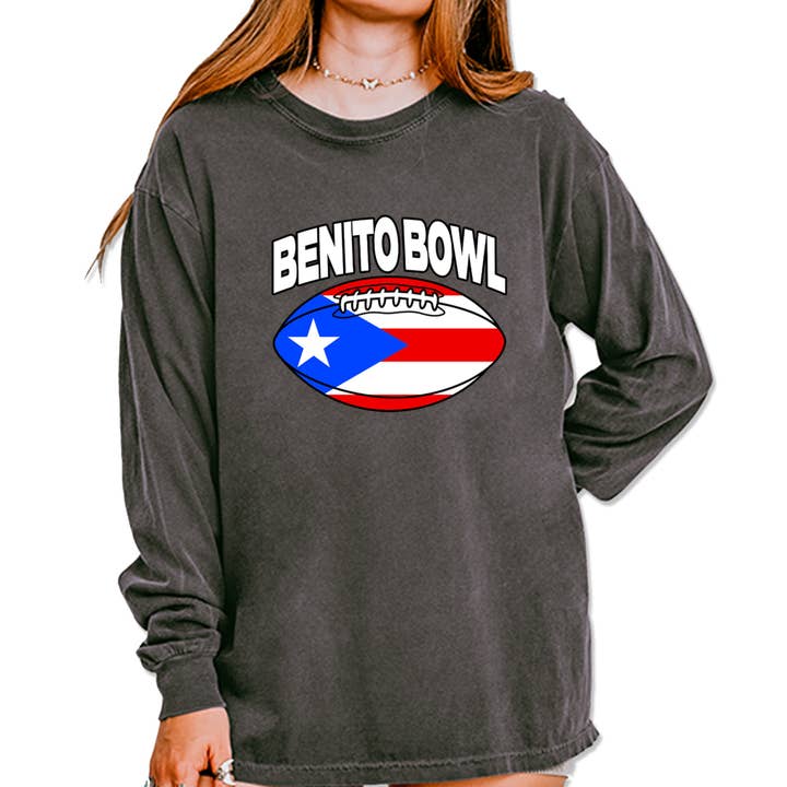 Benito Bowl Puerto Rico Football Vintage Soft Long-Sleeve T-shirt for wholesale by Expression Tees