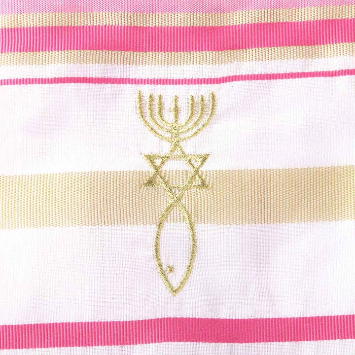 Swanson Christian Products - Vente Châle – femme - Châle de prière hébreu messianique avec Tallit rose 72"X 22"5