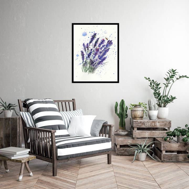 Maart Art - Wholesale Art Print - Floral Watercolour Painting: Lavender in Bloom1