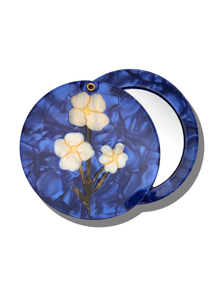 Espelho Compacto com Flores Vintage Pintadas à Mão por atacado de Solar Eclipse