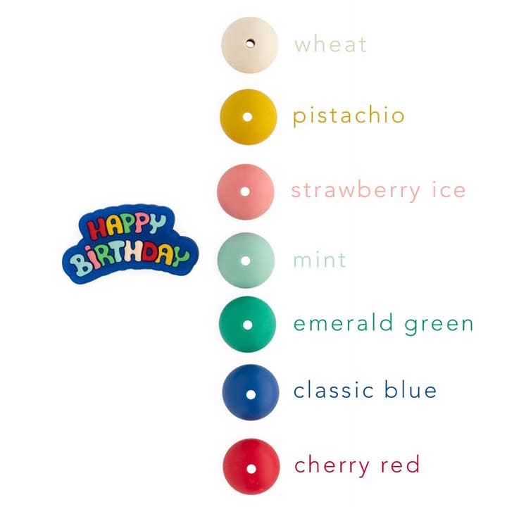 Cara & Co Silicone Craft Supply - Wholesale Beads - Happy Birthday Silicone Focal Beads1