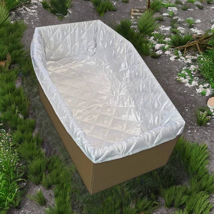 Pet coffin cardboard with satin interior lining 80 cm (Size XXL) for wholesale by petbye