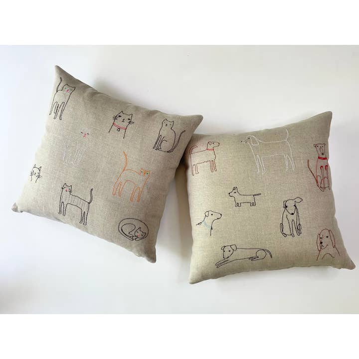 K Studio - Wholesale Throw/Decorative Pillow - Cats Pillow, Linen2