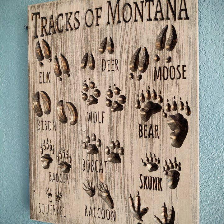 Panneaux de traces d'animaux personnalisables pour la vente par Knotty Pine Woodworks
