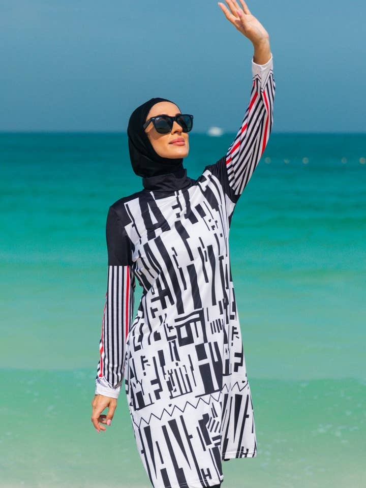 Marina Swimwear – wholesale Baddräkt - Dam – Lycra Svart Burkini Modest Badkläder M2302