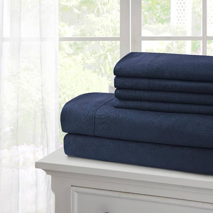 Série 2100 - Marine - Ensemble de draps en microfibre pour la vente par Duke Imports