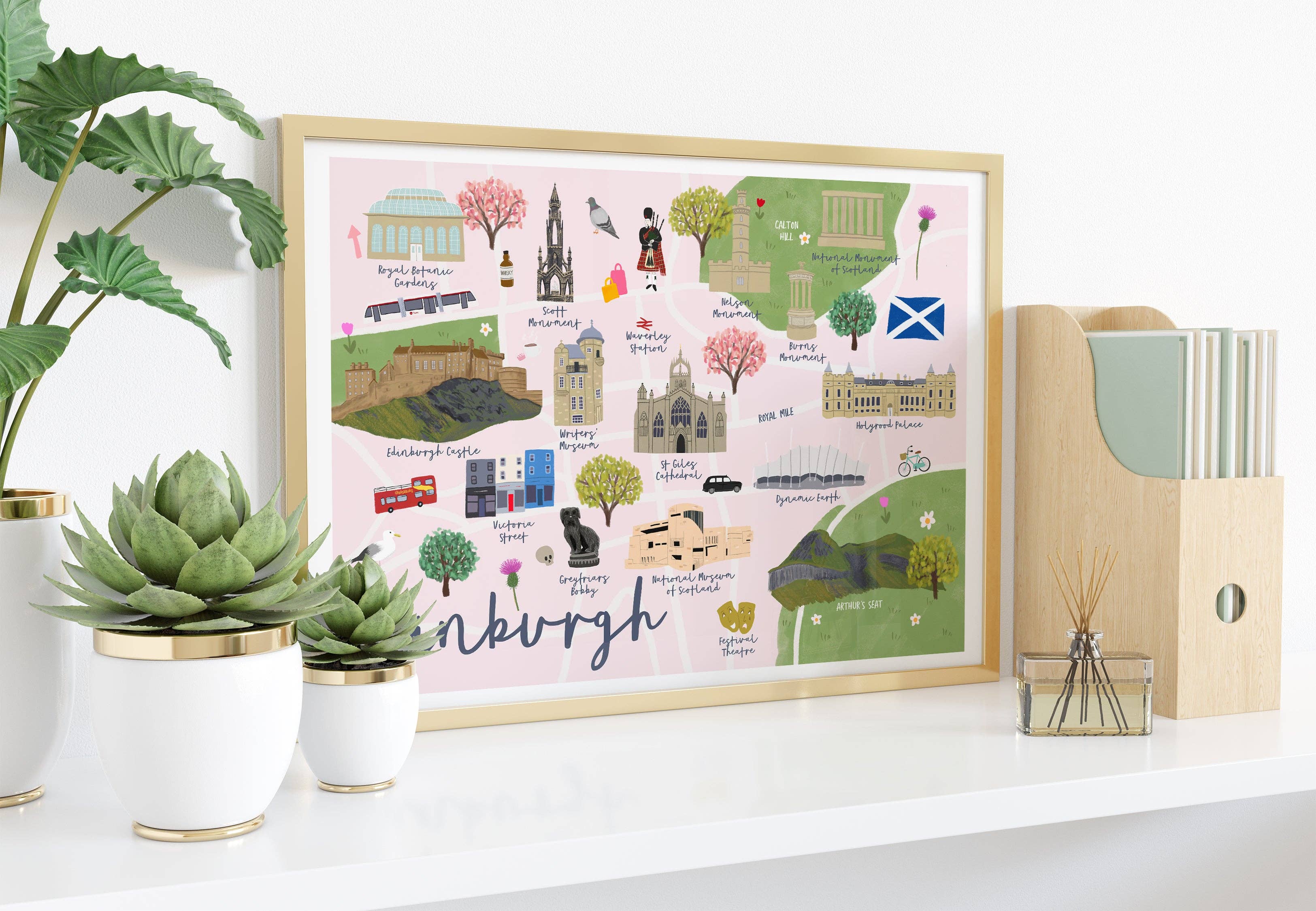 Sarah Frances – wholesale Art print – Edinburgh Map Art Print3