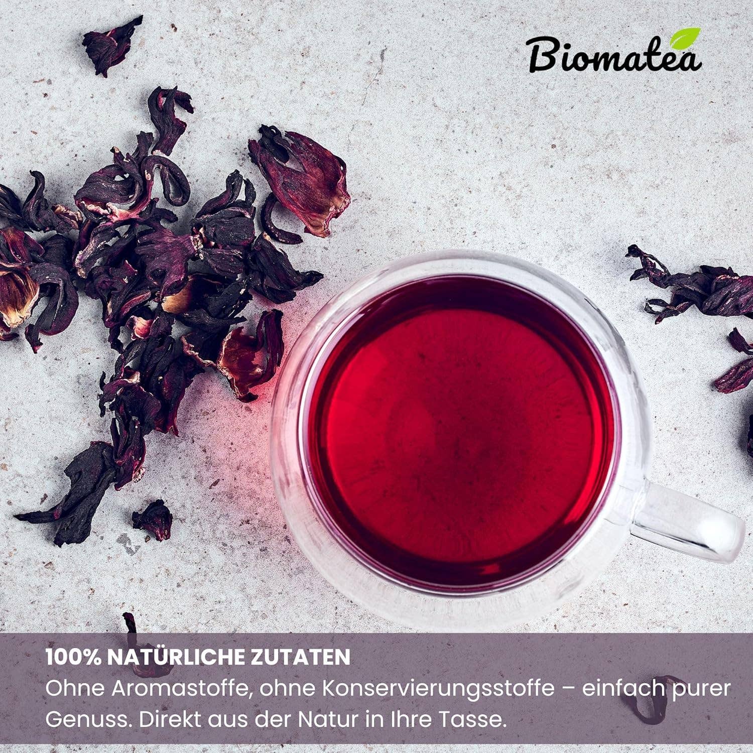 Biomatea – Großhandel Loser Tee – Hibiskusblüten ganz und getrocknet, 150g5