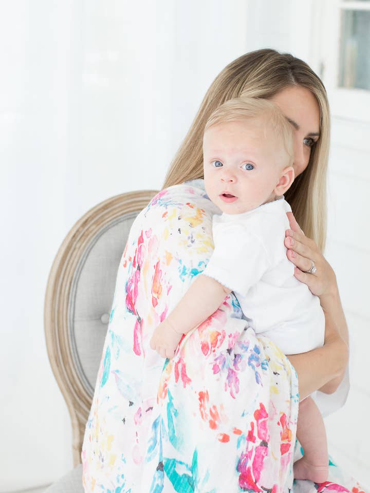 Stroller Society - Wholesale Swaddle - Baby - Baby Blankets Bamboo and Organic Cotton Muslin Flora5