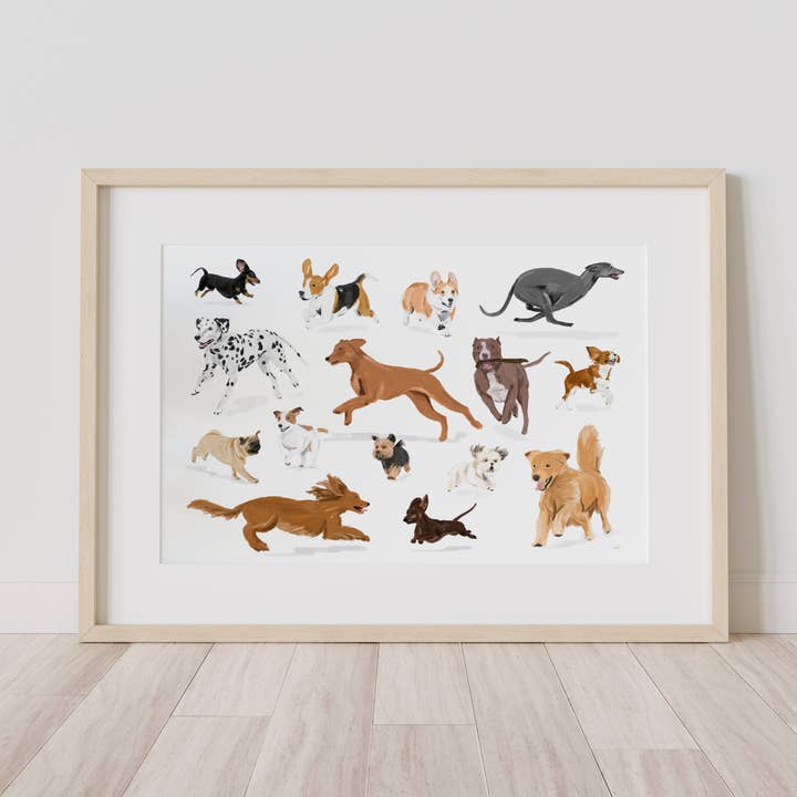 Running Dogs Print for wholesale by Richarts Designs