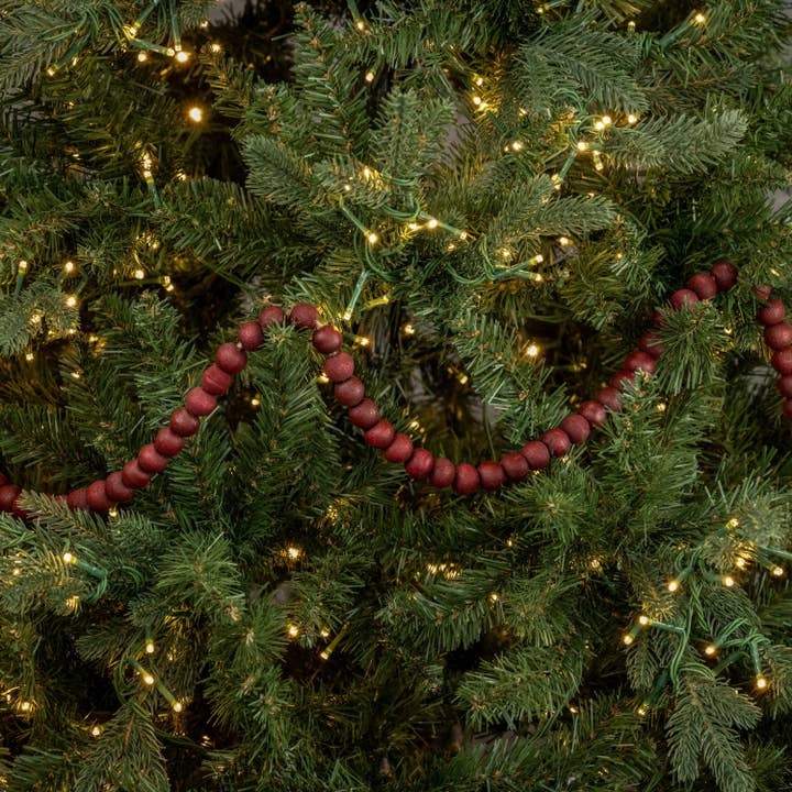 Ragon House - Wholesale Bunting/Garland - 9' SMALL ROUND BURGUNDY WOOD BEAD GARLAND1