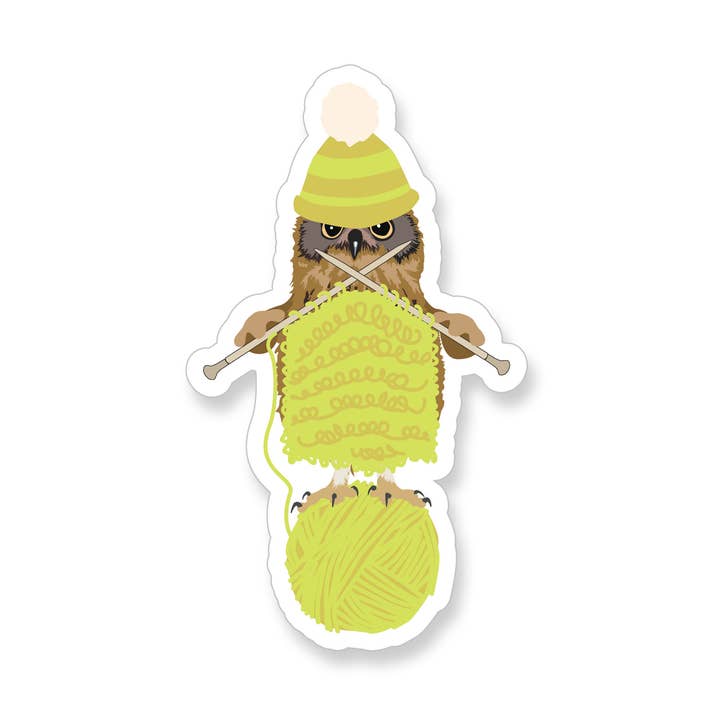 Apartment 2 Cards – Großhandel Aufkleber – Strickende Eule, Vinyl-Aufkleber0