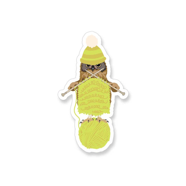 Apartment 2 Cards – Großhandel Aufkleber – Strickende Eule, Vinyl-Aufkleber
