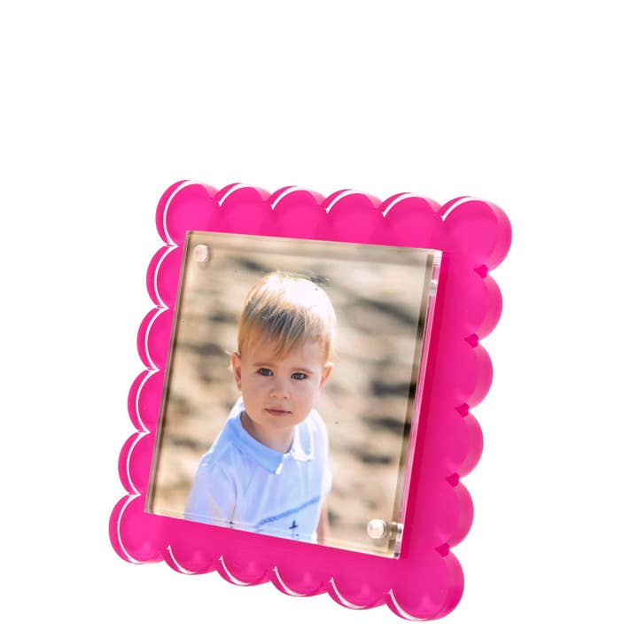 Tara Wilson Designs - Wholesale Picture Frame - SQUARE SCALLOP FRAME - PINK1