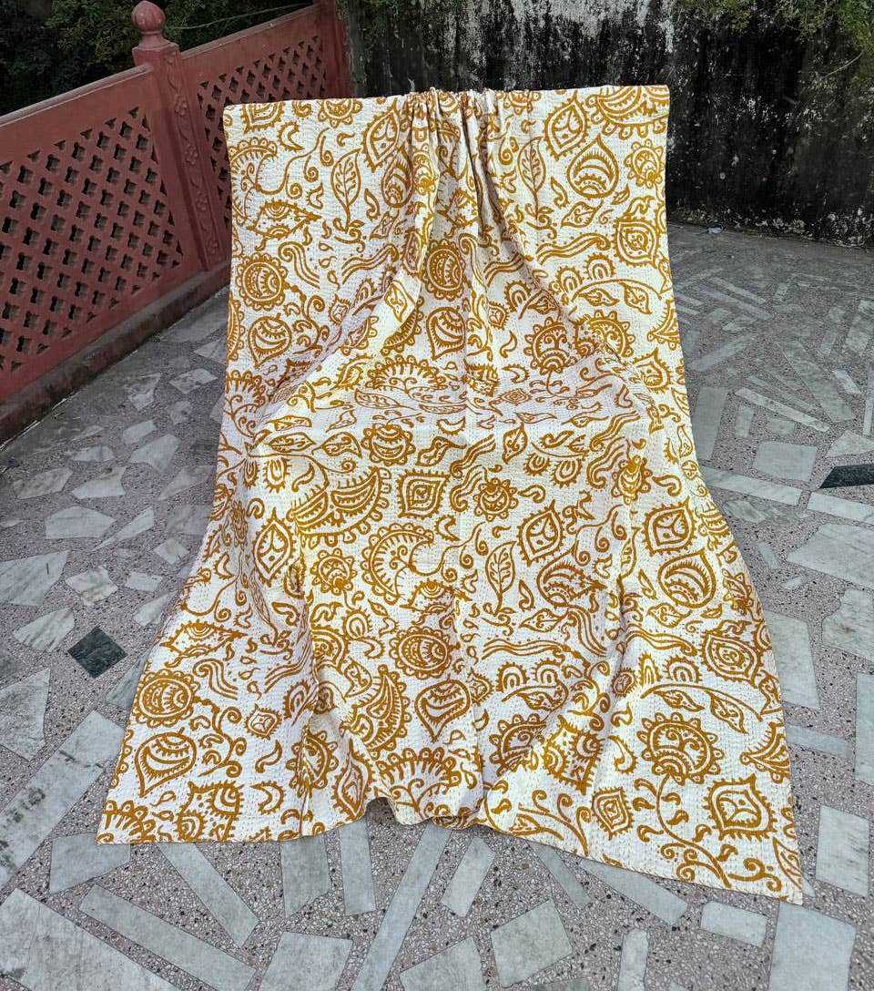 Bhawana Handicrafts – Engroshandel Quiltet tæppe – Tæppe Bloktrykt Bomuldspicnictæppe Kantha Quilt Tæpper