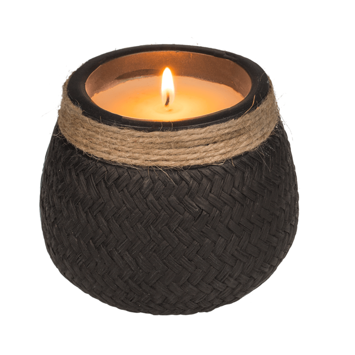Out of the blue KG - Wholesale Jar/Filled Candle - Candle in cement pot with jute decoration,1