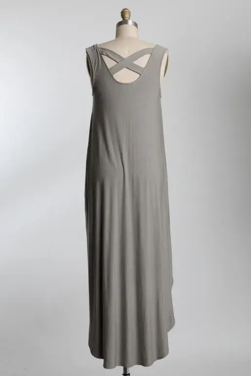 Final Touch - Wholesale Dress - Women's - Knit Tank Cross Back Maxi Dress4