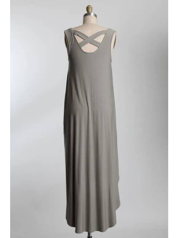 Final Touch - Wholesale Dress - Women's - Knit Tank Cross Back Maxi Dress4