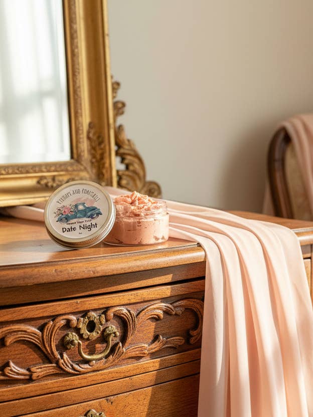 Date Night Whipped Sugar Scrub for wholesale by Pickups And Ponytails