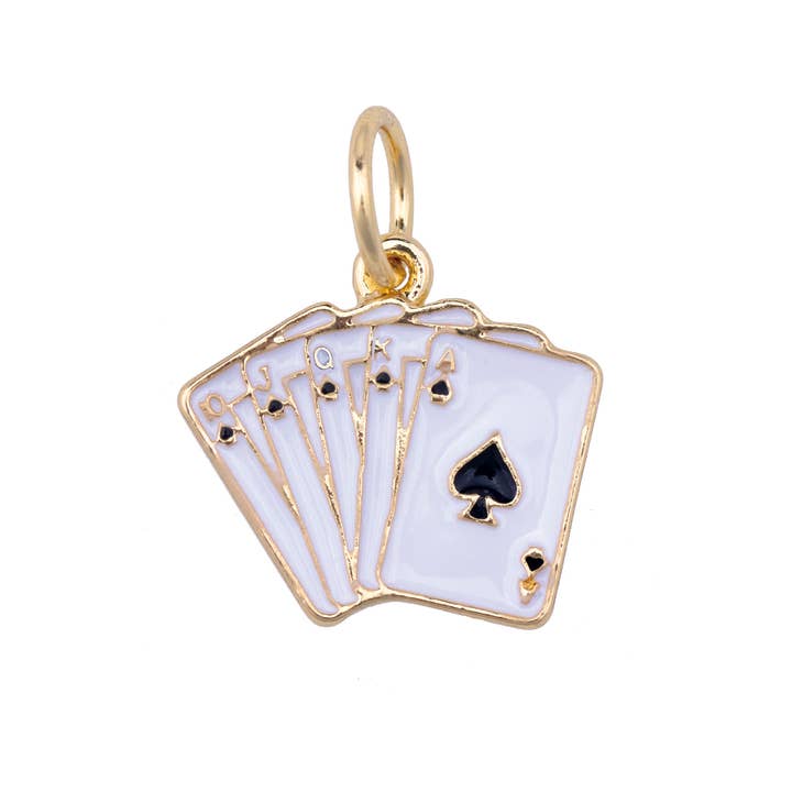 Royal Flush Charm in Shiny Gold for wholesale by Canvas Style