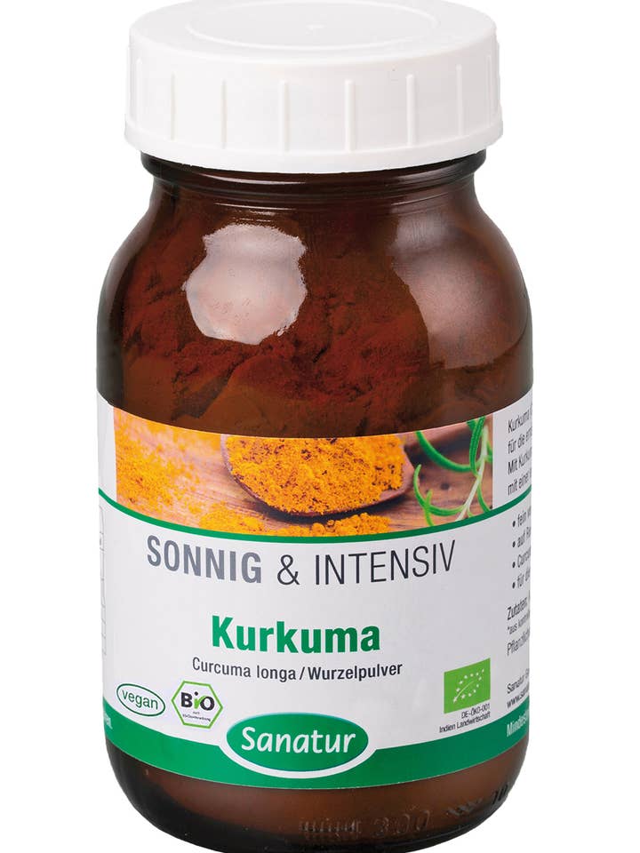 Curcuma in polvere 160 g, biologica, solare e intensa per la vendita all'ingrosso da parte di Sanatur GmbH