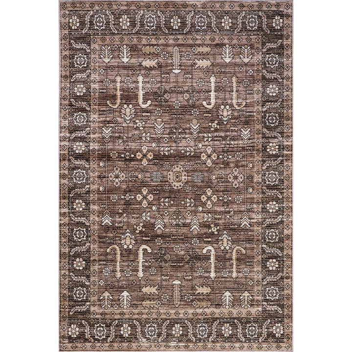 Taupe Redwood Vintage Machine Washable Area Rug for wholesale on Faire1