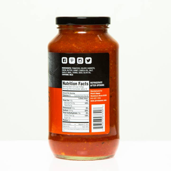 PIRRO'S Sauce - Vente Sauces pour pâtes - Sauce Marinara1