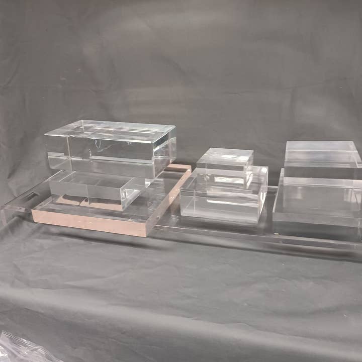Plasticmart - Wholesale Decorative Tabletop Object - 1.00" Clear Acrylic/Lucite Blocks and Bases all sizes1