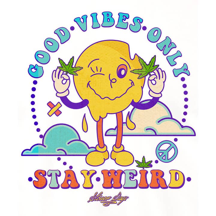 Stay Weird White Tee for wholesale by StonerDays Apparel