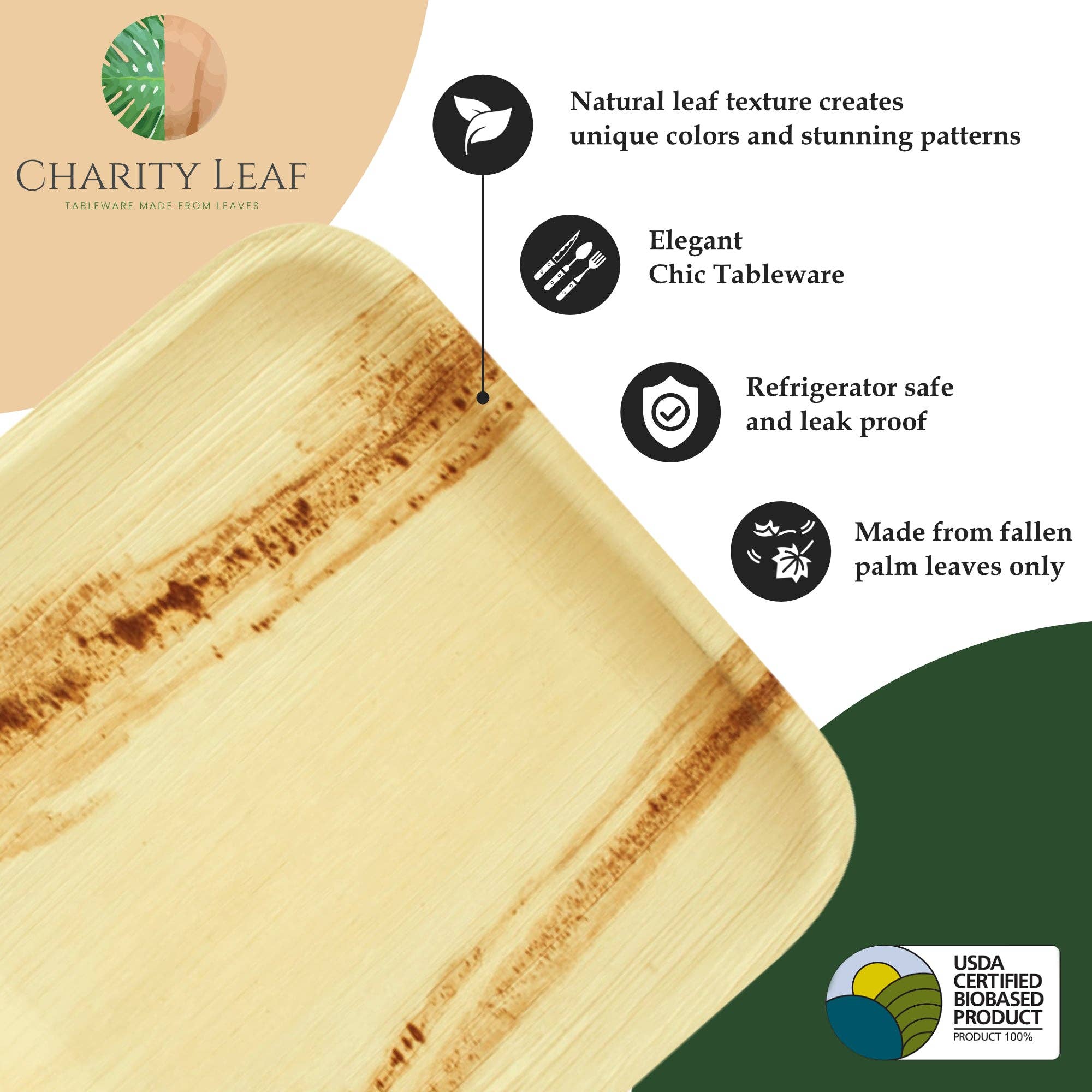 Charity Leaf - Venta al por mayor Platos desechables - Mini cuencos para mojar Palm Leaf, 2.5 pulgadas (1 oz), paquete de 256