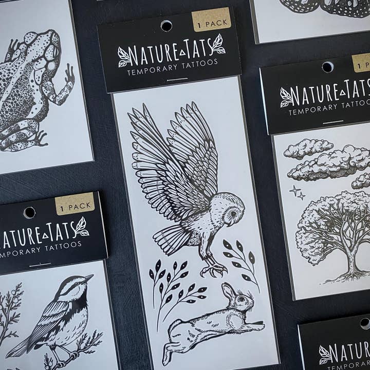 NatureTats - Wholesale Temporary Tattoo - Owl & Rabbit Temporary Tattoo3