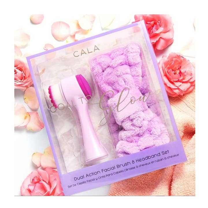PINEAPPLE Beauty - Wholesale Facial Care Set/Kit - CALA 69236 Goal to Glow Dual Action Set Purple - 6pc
