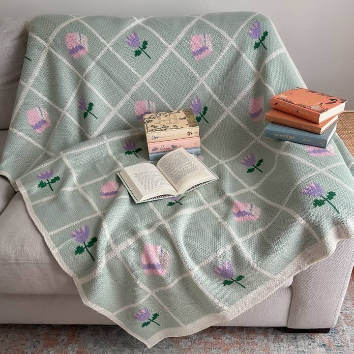Floral Bookish Throw for wholesale by The Bookish Goods