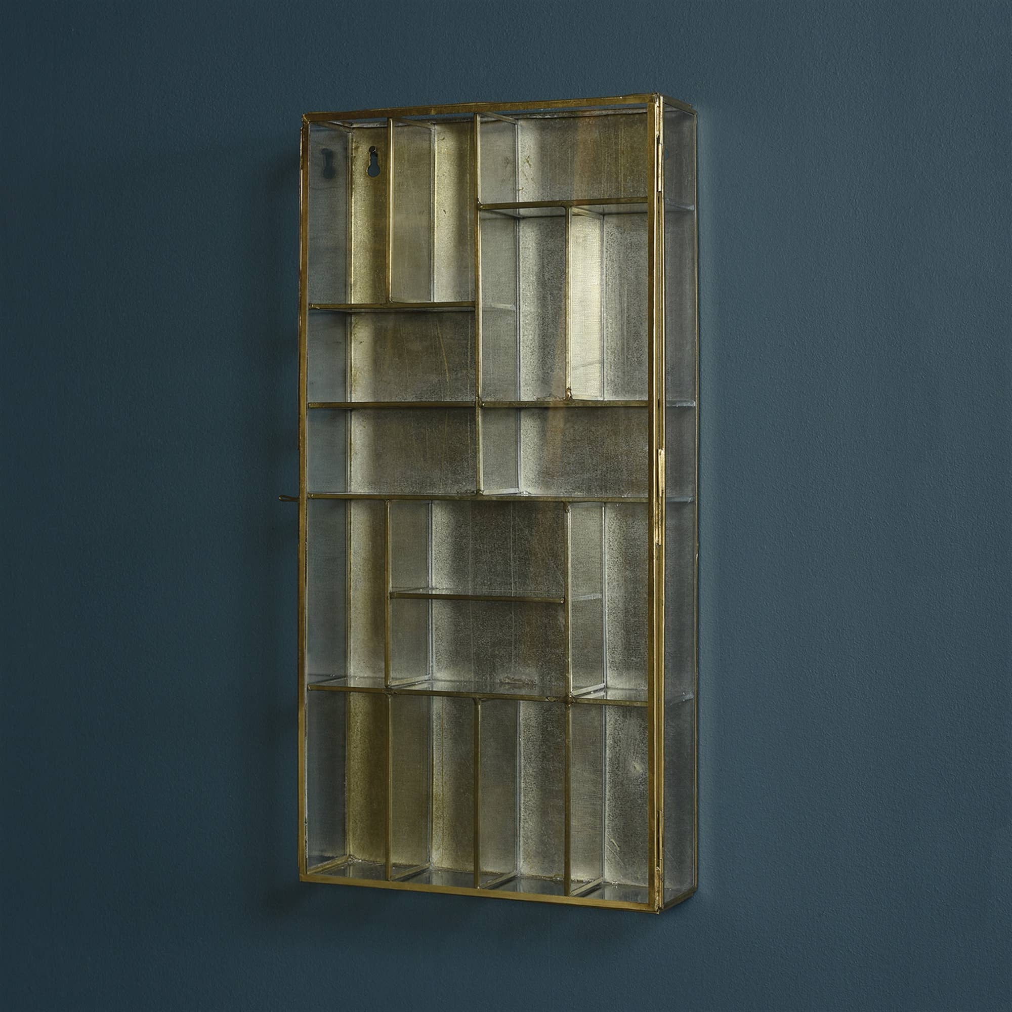 HomArt - Wholesale Wall Mounted Shelf - Monroe Divided Wall Case - Brass2
