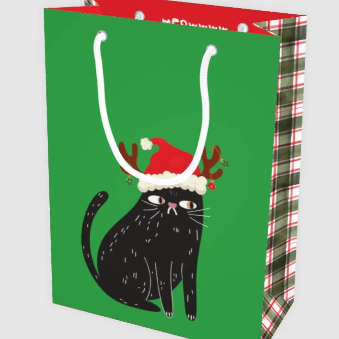Bah Hum Cat Christmas Holiday Gift Bag for wholesale by Hey Y'all Party