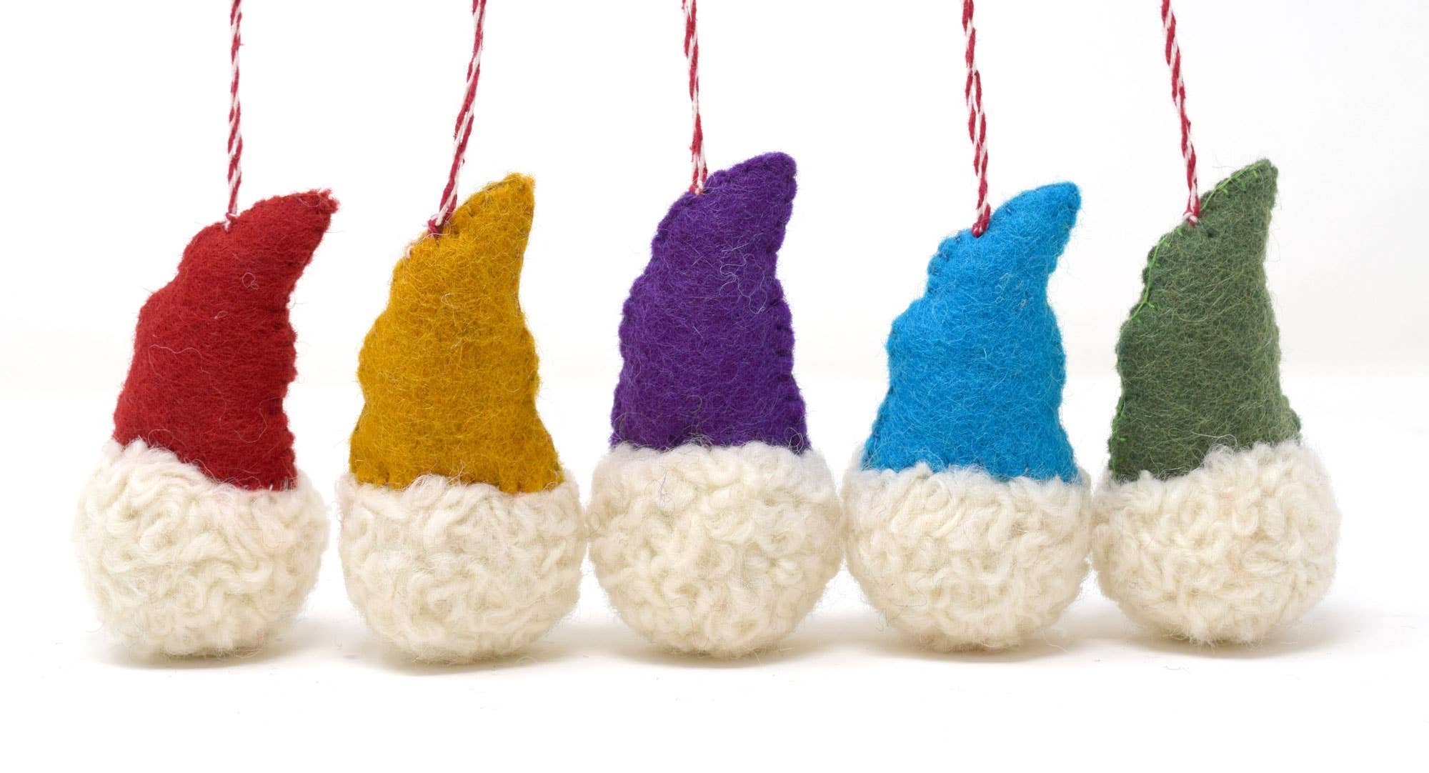 Black Yak Ltd – Großhandel Verzierung – Filz-Regenbogen-Gonk-Weihnachtsdekorationen - Wolle - Fair Trade3